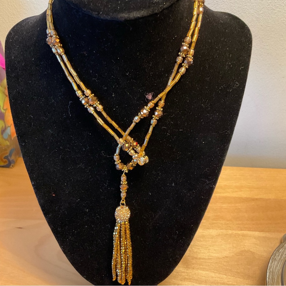 Delicate Gold Tassel Necklace